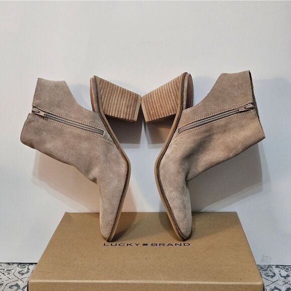 Lucky Brand, Womens Shyna, Oiled Suede, Open Heel Booties. NIB/Size 9.5 - Picture 2 of 6